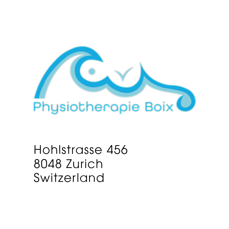 Logo and contact information for Physiotherapie Boix on a white background