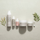 peruda skincare complete skin ritual set with face wash, face oil, exfoliating mask, face serum, body balm, and lip balm
