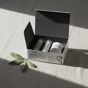 Mini natural skincare set with face wash, exfoliating mask and face oil. A botanical gift set for travel, sampling or everyday ritual.
